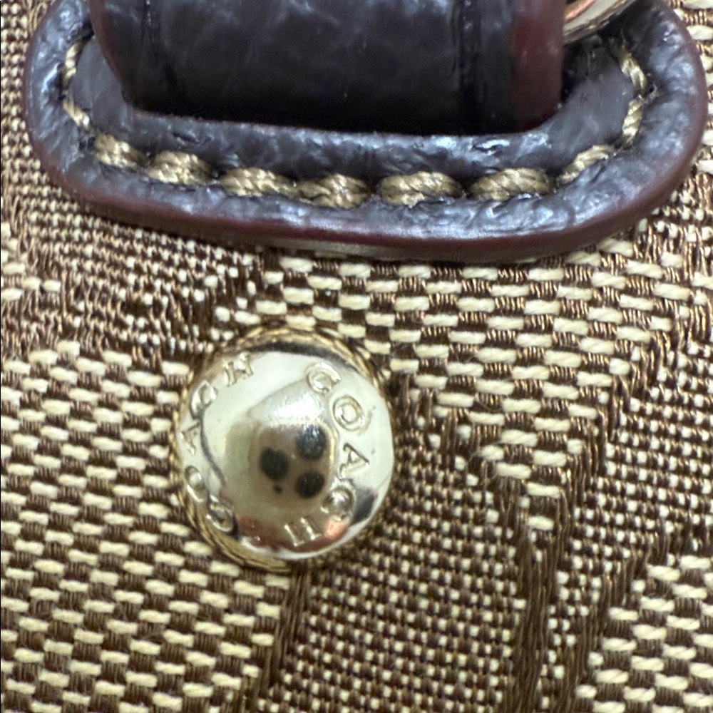 Coach Tan and Brown Signature Tote - Picture 3 of 12